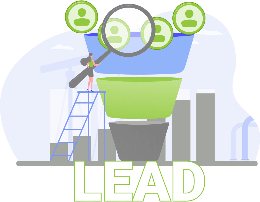 Lead marketing funnel for oil and gas